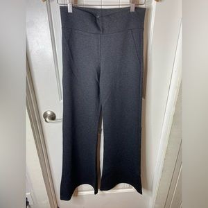 Betabrand wide leg flare black and white speckled pants size small